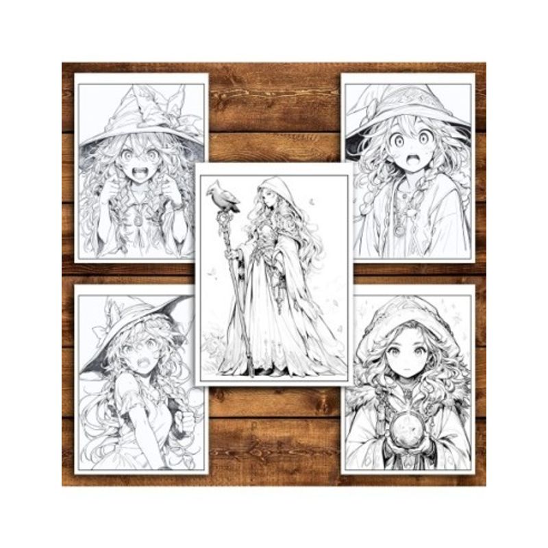 Carti si Birotica - Carti - Carti pentru copii - Carti de colorat - Carte de colorat pentru relaxare si antistres, 50 de ilustratii, Anime Mage Girls, 106 pagini, A5 - Infinity.ro