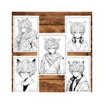 Carti si Birotica - Carti - Carti pentru copii - Carti de colorat - Carte de colorat pentru relaxare si antistres, 50 de ilustratii, Anime Necko Boys, 106 pagini, A5 - Infinity.ro