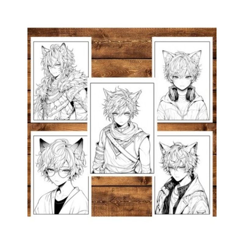 Carti si Birotica - Carti - Carti pentru copii - Carti de colorat - Carte de colorat pentru relaxare si antistres, 50 de ilustratii, Anime Necko Boys, 106 pagini, A5 - Infinity.ro