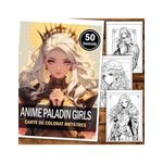Carti si Birotica - Carti - Carti pentru copii - Carti de colorat - Carte de colorat pentru relaxare si antistres, 50 de ilustratii, Anime Paladin Girls, 106 pagini, A5 - Infinity.ro