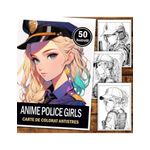 Carti si Birotica - Carti - Carti pentru copii - Carti de colorat - Carte de colorat pentru relaxare si antistres, 50 de ilustratii, Anime Police Girls, 106 pagini, A5 - Infinity.ro