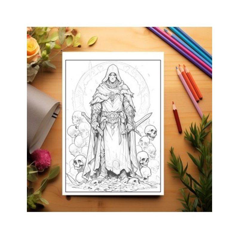 Carti si Birotica - Carti - Carti pentru copii - Carti de colorat - Carte de colorat pentru relaxare si antistres, 50 de ilustratii, Anime Necromancers, 106 pagini, A5 - Infinity.ro
