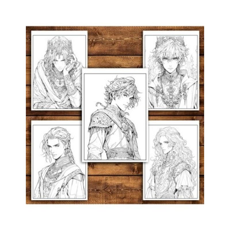 Carti si Birotica - Carti - Carti pentru copii - Carti de colorat - Carte de colorat pentru relaxare si antistres, 50 de ilustratii, Anime Prince Boys, 106 pagini, A5 - Infinity.ro