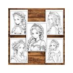 Carti si Birotica - Carti - Carti pentru copii - Carti de colorat - Carte de colorat pentru relaxare si antistres, 50 de ilustratii, Anime Princesses - Volumul III, 106 pagini, A5 - Infinity.ro