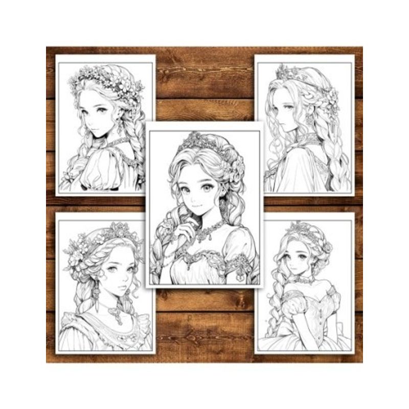 Carti si Birotica - Carti - Carti pentru copii - Carti de colorat - Carte de colorat pentru relaxare si antistres, 50 de ilustratii, Anime Princesses - Volumul III, 106 pagini, A5 - Infinity.ro