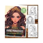 Carti si Birotica - Carti - Carti pentru copii - Carti de colorat - Carte de colorat pentru relaxare si antistres, 50 de ilustratii, Anime Princesses - Volumul IV, 106 pagini, A5 - Infinity.ro