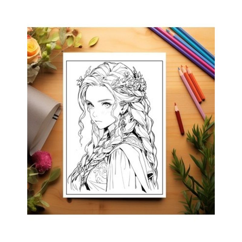 Carti si Birotica - Carti - Carti pentru copii - Carti de colorat - Carte de colorat pentru relaxare si antistres, 50 de ilustratii, Anime Princesses - Volumul IV, 106 pagini, A5 - Infinity.ro