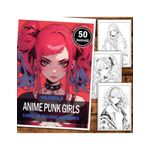 Carti si Birotica - Carti - Carti pentru copii - Carti de colorat - Carte de colorat pentru relaxare si antistres, 50 de ilustratii, Anime Punk Girls - Volumul II, 106 pagini, A5 - Infinity.ro