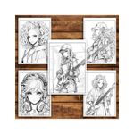 Carti si Birotica - Carti - Carti pentru copii - Carti de colorat - Carte de colorat pentru relaxare si antistres, 50 de ilustratii, Anime Rockstar Girls, 106 pagini, A5 - Infinity.ro
