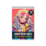 Carti si Birotica - Carti - Carti pentru copii - Carti de colorat - Carte de colorat pentru relaxare si antistres, 50 de ilustratii, Anime Retro Girls, 106 pagini, A5 - Infinity.ro