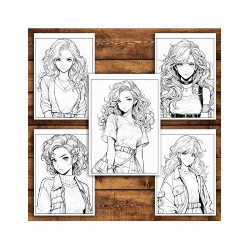 Carti si Birotica - Carti - Carti pentru copii - Carti de colorat - Carte de colorat pentru relaxare si antistres, 50 de ilustratii, Anime Retro Girls, 106 pagini, A5 - Infinity.ro