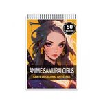 Carti si Birotica - Carti - Carti pentru copii - Carti de colorat - Carte de colorat pentru relaxare si antistres, 50 de ilustratii, Anime Samurai Girls, 106 pagini, A5 - Infinity.ro
