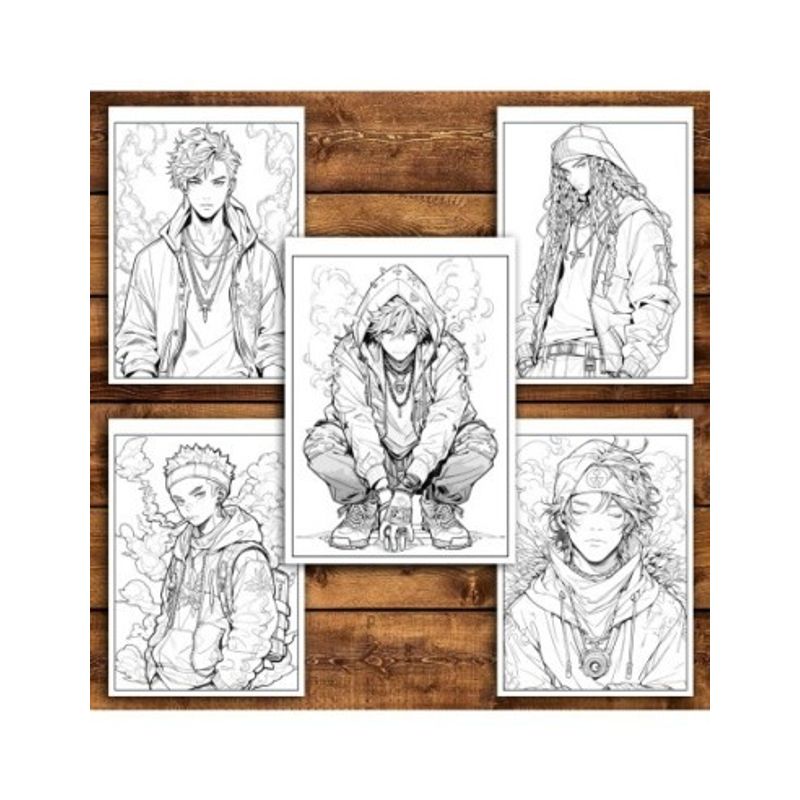 Carti si Birotica - Carti - Carti pentru copii - Carti de colorat - Carte de colorat pentru relaxare si antistres, 50 de ilustratii, Anime Stoners, 106 pagini, A5 - Infinity.ro