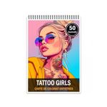 Carti si Birotica - Carti - Carti pentru copii - Carti de colorat - Carte de colorat pentru relaxare si antistres, 50 de ilustratii, Anime Tattoo Girls, 106 pagini, A5 - Infinity.ro