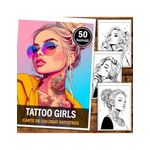 Carti si Birotica - Carti - Carti pentru copii - Carti de colorat - Carte de colorat pentru relaxare si antistres, 50 de ilustratii, Anime Tattoo Girls, 106 pagini, A5 - Infinity.ro