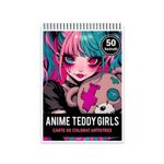 Carti si Birotica - Carti - Carti pentru copii - Carti de colorat - Carte de colorat pentru relaxare si antistres, 50 de ilustratii, Anime Teddy Girls, 106 pagini, A5 - Infinity.ro