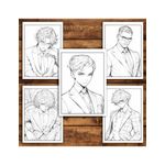 Carti si Birotica - Carti - Carti pentru copii - Carti de colorat - Carte de colorat pentru relaxare si antistres, 50 de ilustratii, Anime Suit Boys, 106 pagini, A5 - Infinity.ro