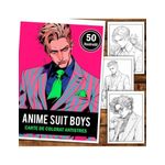 Carti si Birotica - Carti - Carti pentru copii - Carti de colorat - Carte de colorat pentru relaxare si antistres, 50 de ilustratii, Anime Suit Boys, 106 pagini, A5 - Infinity.ro