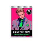 Carti si Birotica - Carti - Carti pentru copii - Carti de colorat - Carte de colorat pentru relaxare si antistres, 50 de ilustratii, Anime Suit Boys, 106 pagini, A5 - Infinity.ro