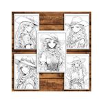 Carti si Birotica - Carti - Carti pentru copii - Carti de colorat - Carte de colorat pentru relaxare si antistres, 50 de ilustratii, Anime Wild West Girls - Volumul II, 106 pagini, A5 - Infinity.ro