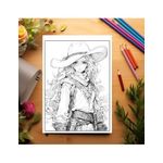 Carti si Birotica - Carti - Carti pentru copii - Carti de colorat - Carte de colorat pentru relaxare si antistres, 50 de ilustratii, Anime Wild West Girls - Volumul II, 106 pagini, A5 - Infinity.ro