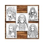 Carti si Birotica - Carti - Carti pentru copii - Carti de colorat - Carte de colorat pentru relaxare si antistres, 50 de ilustratii, Anime Tribe Girls - Volumul II, 106 pagini, A5 - Infinity.ro