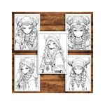 Carti si Birotica - Carti - Carti pentru copii - Carti de colorat - Carte de colorat pentru relaxare si antistres, 50 de ilustratii, Anime Viking Girls - Volumul II, 106 pagini, A5 - Infinity.ro