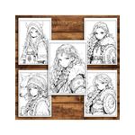 Carti si Birotica - Carti - Carti pentru copii - Carti de colorat - Carte de colorat pentru relaxare si antistres, 50 de ilustratii, Anime Viking Girls - Volumul II, 106 pagini, A5 - Infinity.ro