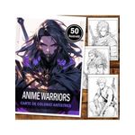 Carti si Birotica - Carti - Carti pentru copii - Carti de colorat - Carte de colorat pentru relaxare si antistres, 50 de ilustratii, Anime Warriors, 106 pagini, A5 - Infinity.ro
