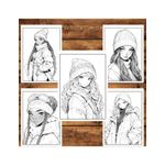 Carti si Birotica - Carti - Carti pentru copii - Carti de colorat - Carte de colorat pentru relaxare si antistres, 50 de ilustratii, Anime Winter Girls, 106 pagini, A5 - Infinity.ro