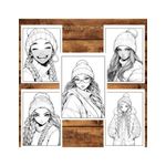 Carti si Birotica - Carti - Carti pentru copii - Carti de colorat - Carte de colorat pentru relaxare si antistres, 50 de ilustratii, Anime Winter Girls, 106 pagini, A5 - Infinity.ro