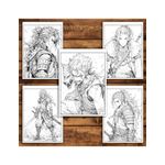 Carti si Birotica - Carti - Carti pentru copii - Carti de colorat - Carte de colorat pentru relaxare si antistres, 50 de ilustratii, Anime Warriors, 106 pagini, A5 - Infinity.ro
