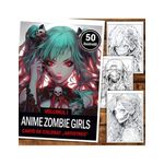 Carti si Birotica - Carti - Carti pentru copii - Carti de colorat - Carte de colorat pentru relaxare si antistres, 50 de ilustratii, Anime Zombie Girls, 106 pagini, A5 - Infinity.ro