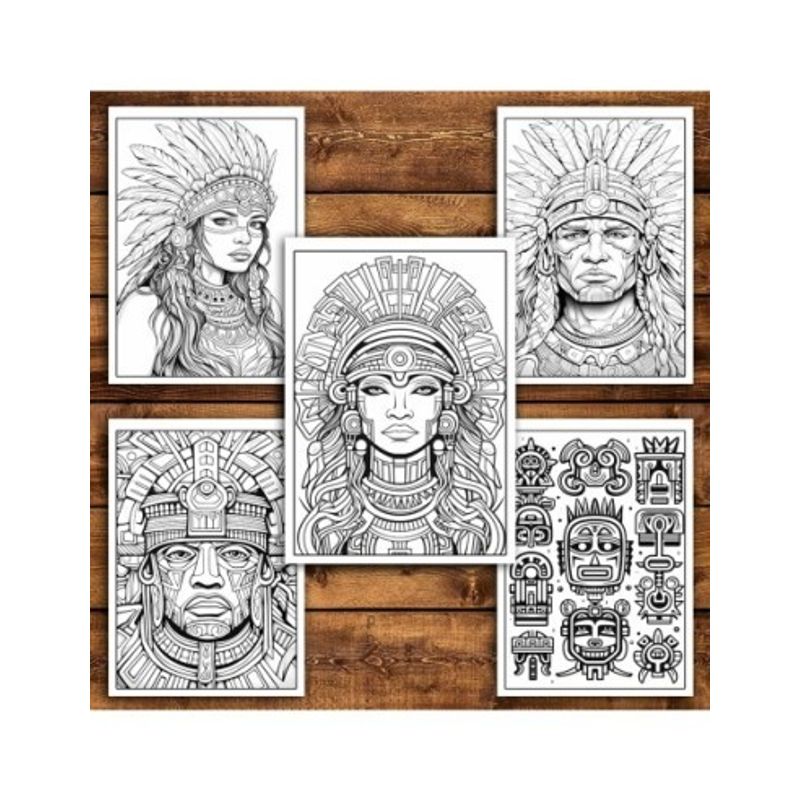 Carti si Birotica - Carti - Carti pentru copii - Carti de colorat - Carte de colorat pentru relaxare si antistres, 50 de ilustratii, Aztec Empire, 106 pagini, A5 - Infinity.ro