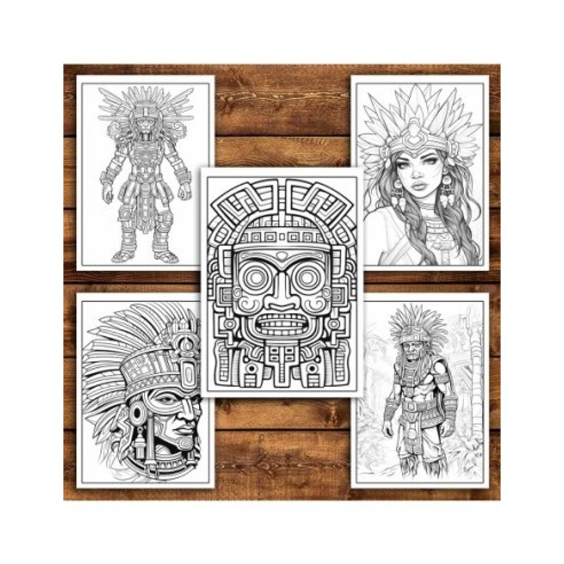 Carti si Birotica - Carti - Carti pentru copii - Carti de colorat - Carte de colorat pentru relaxare si antistres, 50 de ilustratii, Aztec Empire, 106 pagini, A5 - Infinity.ro