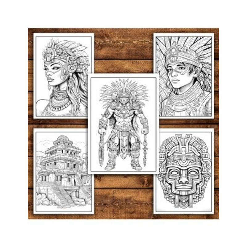 Carti si Birotica - Carti - Carti pentru copii - Carti de colorat - Carte de colorat pentru relaxare si antistres, 50 de ilustratii, Aztec Empire, 106 pagini, A5 - Infinity.ro