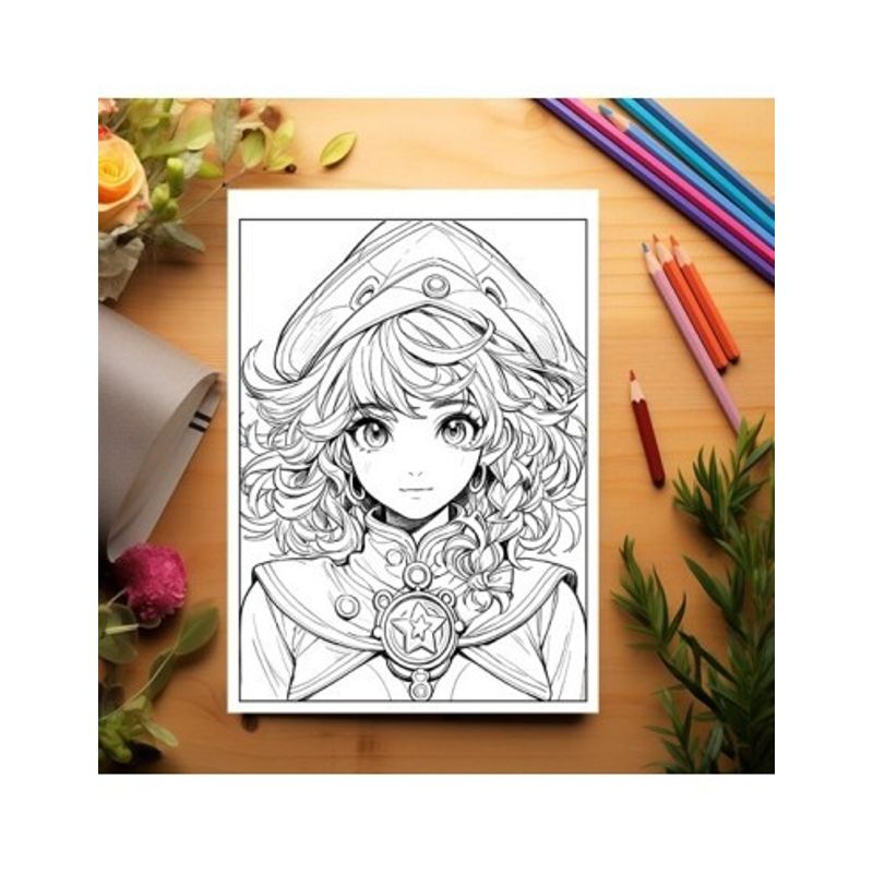 Carti si Birotica - Carti - Carti pentru copii - Carti de colorat - Carte de colorat pentru relaxare si antistres, 50 de ilustratii, Anime Witches - Volumul III, 106 pagini, A5 - Infinity.ro