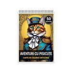 Carti si Birotica - Carti - Carti pentru copii - Carti de colorat - Carte de colorat pentru relaxare si antistres, 50 de ilustratii, Aventuri cu pisicute, 106 pagini, A5 - Infinity.ro