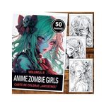 Carti si Birotica - Carti - Carti pentru copii - Carti de colorat - Carte de colorat pentru relaxare si antistres, 50 de ilustratii, Anime Zombie Girls - Volumul II, 106 pagini, A5 - Infinity.ro