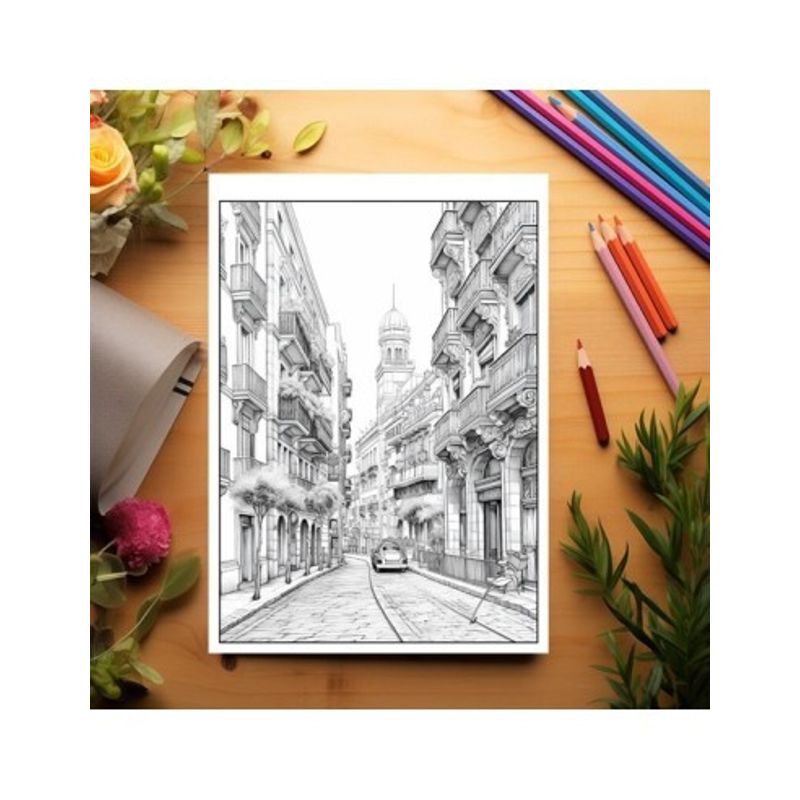 Carti si Birotica - Carti - Carti pentru copii - Carti de colorat - Carte de colorat pentru relaxare si antistres, 50 de ilustratii, Barcelona, 106 pagini, A5 - Infinity.ro