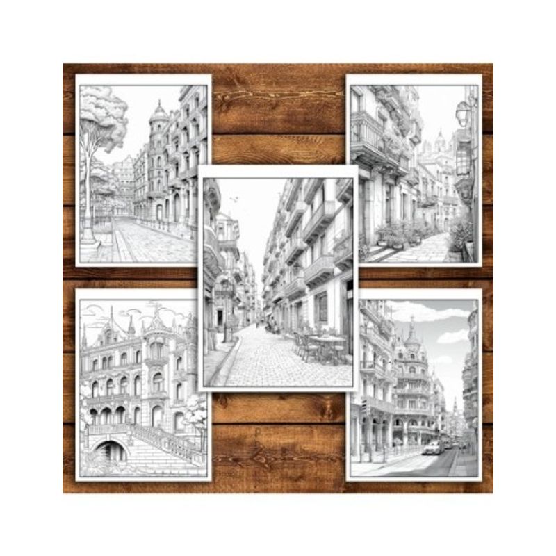 Carti si Birotica - Carti - Carti pentru copii - Carti de colorat - Carte de colorat pentru relaxare si antistres, 50 de ilustratii, Barcelona, 106 pagini, A5 - Infinity.ro