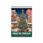 Carti si Birotica - Carti - Carti pentru copii - Carti de colorat - Carte de colorat pentru relaxare si antistres, 50 de ilustratii, Brazi de Craciun, 106 pagini, A5 - Infinity.ro