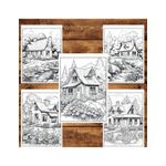 Carti si Birotica - Carti - Carti pentru copii - Carti de colorat - Carte de colorat pentru relaxare si antistres, 50 de ilustratii, Cabanute - Volumul II, 106 pagini, A5 - Infinity.ro