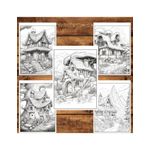 Carti si Birotica - Carti - Carti pentru copii - Carti de colorat - Carte de colorat pentru relaxare si antistres, 50 de ilustratii, Cabanute, 106 pagini, A5 - Infinity.ro