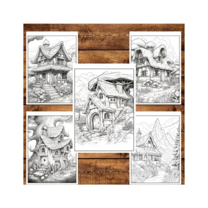 Carti si Birotica - Carti - Carti pentru copii - Carti de colorat - Carte de colorat pentru relaxare si antistres, 50 de ilustratii, Cabanute, 106 pagini, A5 - Infinity.ro
