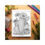 Carti si Birotica - Carti - Carti pentru copii - Carti de colorat - Carte de colorat pentru relaxare si antistres, 50 de ilustratii, Cactusi - Volumul I, 106 pagini, A5 - Infinity.ro