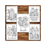 Carti si Birotica - Carti - Carti pentru copii - Carti de colorat - Carte de colorat pentru relaxare si antistres, 50 de ilustratii, Cactusi - Volumul I, 106 pagini, A5 - Infinity.ro