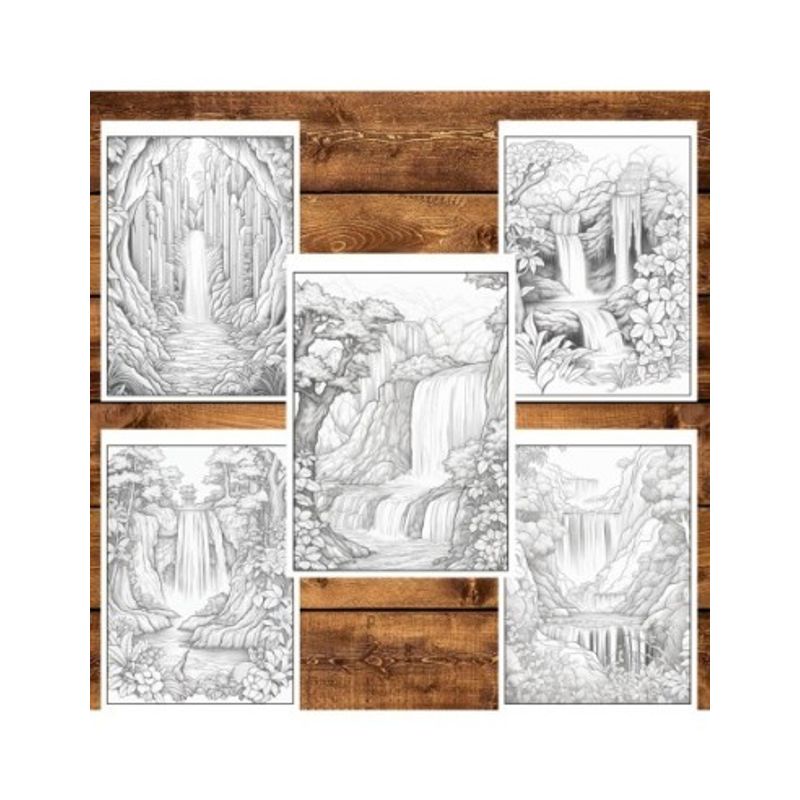 Carti si Birotica - Carti - Carti pentru copii - Carti de colorat - Carte de colorat pentru relaxare si antistres, 50 de ilustratii, Cascade fantastice, 106 pagini, A5 - Infinity.ro