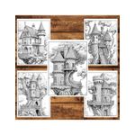 Carti si Birotica - Carti - Carti pentru copii - Carti de colorat - Carte de colorat pentru relaxare si antistres, 50 de ilustratii, Castele in copaci, 106 pagini, A5 - Infinity.ro