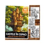 Carti si Birotica - Carti - Carti pentru copii - Carti de colorat - Carte de colorat pentru relaxare si antistres, 50 de ilustratii, Castele in copaci, 106 pagini, A5 - Infinity.ro
